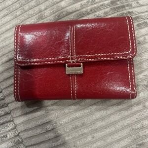 Liz Claiborne Red Leather Wallet